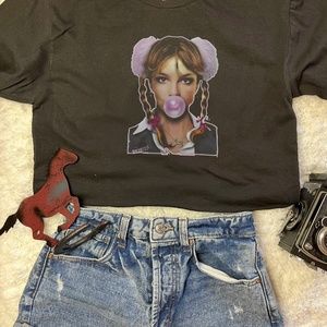 Brittney Bubble Gum Crop Top